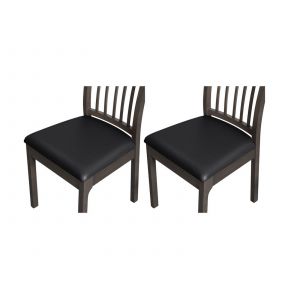 Lot de 2 housses de si&egrave;ge de chaise de salle &agrave; manger imperm&eacute;ables en cuir PU - Noir - Neuf
