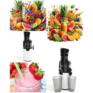 Extracteur de Jus de Fruits et L&eacute;gumes 150W rotation lente - Puret&eacute; du Jus &Eacute;lev&eacute;e &iquest; Double r&eacute;servoirs - Neuf