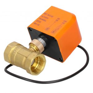 XYONG Vanne a boisseau spherique electrique DN25, 2 voies, 2 fils, moteur synchrone normalement ouvert, vanne en laiton, protection IP54, 220 V CA - Neuf