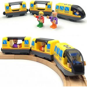 ERYI-Kit De Train D'Action À Piles Pour Rails De Chemin De Fer En Bois (Magnétique) - Compatible Avec Thomas La Locomotive, Kit De Train Brio Pour Les Enfants Âgés De 3, 4, 5 Ans (Sans Voie En Bois) - Neuf