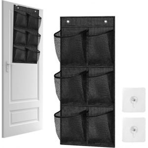 (Noir) Pack De 2 Chaussure De Rangement Avec Des Crochets, Pliable Rangement Organisateur, 6 Grand Tissu En Profondeur Des Poches, Chaussure Rack - Neuf