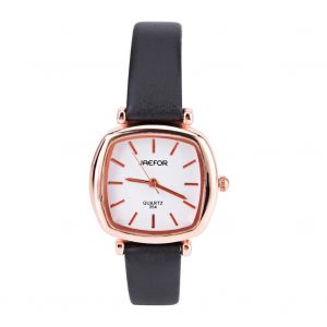Petit Cadran Carr&eacute; Style R&eacute;tro Montre &Agrave; Quartz Pu Bracelet En Cuir Accessoire (Noir) - Neuf