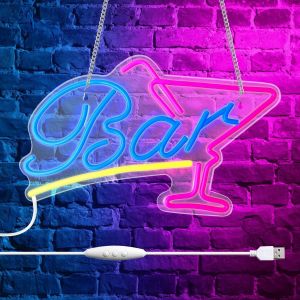 Panneau Néon Led Pour Bar,Panneau Lumineux « Bar »-Lettres Lumineuses Pour Mur,Décoration De Pièce-Éclairage Led Néon Pour Bar À La Maison,Restaurant,Fête De Club - Neuf