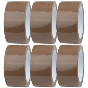 Chenquansarl-6 X Rouleau De Ruban Adh&eacute;sif Marron 48mm X 66m | Ruban Adh&eacute;sif D'emballage Pour Des Bo&icirc;tes, Des Envois, D&eacute;m&eacute;nagement | Ruban Adh&eacute;sif Transparent Pour Colis & Emballage - Neuf