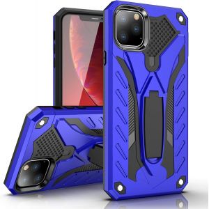Trahoo-Coque Pour Iphone 11 6.1 Bumper Etui De Protection Antichoc Anti-Rayure Dur Pc Case Couverture En Silicone Souple Impact Et Support Kickstand Pour Apple Iphone 11 (Bleu) - Neuf
