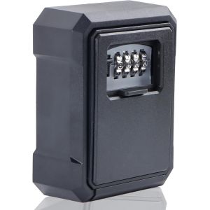 Secured Outdoor Key Box with 4 Digits Code for Keys,Cards or Small Valuables - Neuf