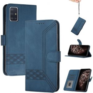 Kal-Store Handyhülle Für Samsung Galaxy A41,Tpu Klapphülle Schutzhülle Für,Lederhülle Mit Standfunktion Und Kartenfach-Blau - Neuf