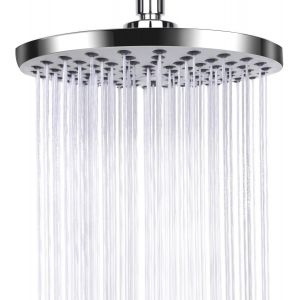 Anti Calcaire Tête de Douche en Acier Inoxydable Tête de Douche Pluie pomme de Douche, d'Économie d'Eau et à Haute Pression Fixe de la Tête de Douche pour la salle de Bains, 20cm d'Argent - Neuf