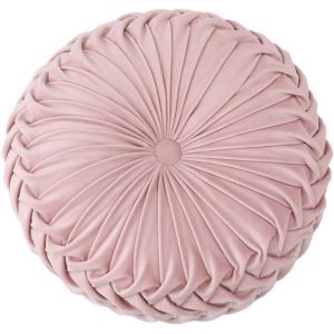 Cauc-Coussin De Canap&eacute; Rond De 34,8 Cm En Velours De Couleur Pure, Coussin Rond Pliss&eacute;, Coussin Citrouille Adapt&eacute; Pour La D&eacute;coration De La Maison, Du Lit, De La Voiture (Rose) - Neuf
