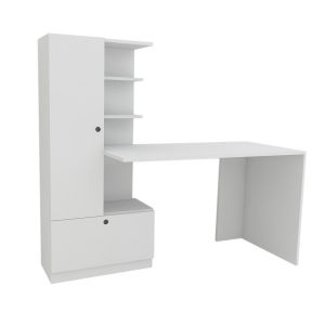 Bureau en bois "Domingos" - 149 x 61 x 73 cm - Blanc - Neuf