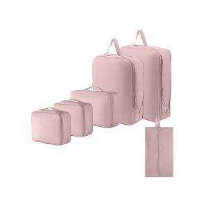 Ensemble de 6 cubes de rangement roses pour sacs de voyage - Neuf