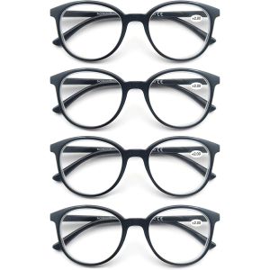 Lot De 4 Lunettes De Lecture 3.5 Homme Femme,Lunettes Loupe Branches A Ressort,Lunettes De Vue Monture Leger - Neuf