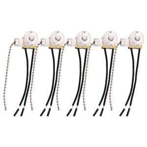 CHECARZHN--NO1-Lot De 5 Interrupteurs À Tirer Marche/Arrêt 3 A 250 V Ac Interrupteur À Cordon De Douche Interrupteur À Tirer Avec Câble Pré-Câblé Pour Table/Sol/Mur/Lustre - Neuf