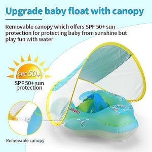 Bouée Gonflable Pour Bébé Lie Avec Pare-Soleil Upf50+ - Sûre, Durable Et Confortable Pour Les Enfants De 3 Mois À 6 Ans - Neuf