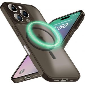 Sjzg-Magpower Housse Extr&ecirc;mement Fin Compatible Avec Iphone 16 Pro Coque [Compatible Avec Magsafe], 0,3mm Ultra-Slim Cover Anneau Magnetique, Couverture Ultra-Fin Mince, Couleur:Taupe Transparent - Neuf