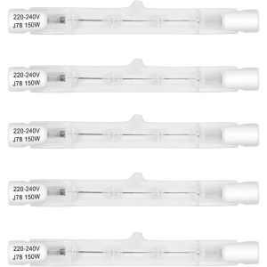 Sjzg-Ampoule Halog&egrave;ne R7s 78mm 150w, 230v Ampoule Halogene Lin&eacute;aire J78 Dimmable 2880lm Blanc Chaud 2800k, T3 Ampoule De Type J Pour Lampadaire, &Eacute;clairage Paysage, S&eacute;curit&eacute;, Lot De 5 - Neuf