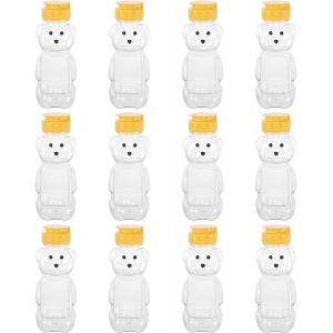 Lot De 12 Bouteilles De Miel À Presser De 240 Ml Avec Couvercle Rabattable, Distributeur De Jus Vide Pour Sauces Maison Et Cuisine - Neuf