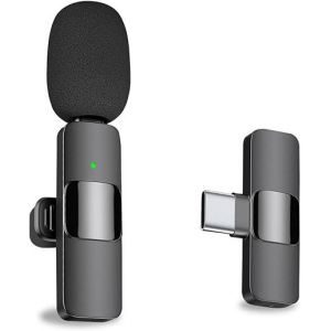 Professionnel de la Micro Cravate sans Fil pour Android, Ordinateur - sans Fil Omnidirectionnel à Condensateur Microphone USB Interface C pour Interview Podcast Vidéo Vlog YouTube - Neuf