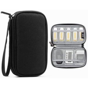 KALANKA-Étui de transport double couche pour clé USB - Étui de transport pour clé USB - Étui de rangement pour accessoires électroniques (noir) - Neuf