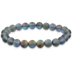 Kal-Bracelet Extensible Empilable En Perles Rondes De Pierres Semi-Pr&eacute;cieuses Multicolores Naturelles 8mm Pour Femmes Hommes Adolescents Unisexe - Neuf