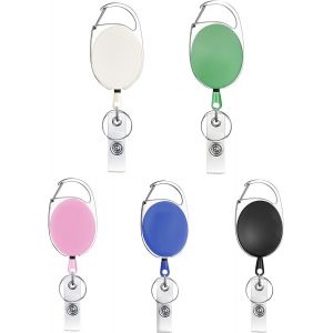 5 Pi&egrave;ces Porte Badge Enrouleur,Clef Retractable Porte-Cl&eacute;s R&eacute;tractables Enrouleurs De Badges Magn&eacute;tique R&eacute;tractable Porte-Badge Bobines Et Longes Cl&eacute;s Cordon Multicolore Rigide,Pour Porte-Badges Cles - Neuf