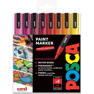 Lot De 8 Marqueurs D'art Avec Bo&icirc;te Cadeau, Couleurs Tons Chauds - Pc-3m - Neuf