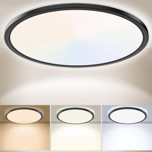 Kal-30cm Plafonnier Led 24w 3200lm 6000k,4000k,3000k, Ip54 Etanche Plafonnier Salle De Bain, Lampe De Plafond Rond, Luminaire Plafonnier Moderne Pour Chambre À Coucher Salon Cuisine Bureau Balcon - Neuf