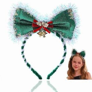 Costume De Fête Arc Bandeau Enfants Bell Noël Bandeaux Tête De Noël Bandeau De Noël Créatif De Vacances Bandeau Pour Accessoires De Noël (Vert) - Neuf