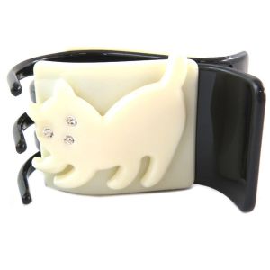 Promotion ! Pince Crabe Créateur 'les Chats' Beige Noir - 55x40x30 Mm - Neuf