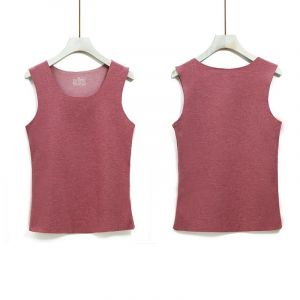 Gilet Thermique Patch En Soie Douce Débardeur Thermique Gilet Chauffant Sans Couture Léger Caraco Sans Manches Brossé Double Face Patch De Soie De Vin Rouge Femelle,Femmes L Taille Recommandée 150-158 Poids 80-100 - Neuf