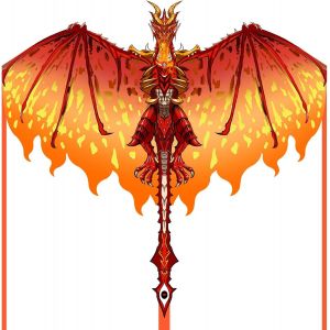 ytseazn-Cerf-Volant Dragon Rouge Avec Enrouleur De 18 Cm,Facile À Voler Pour Les Débutants,Cerf-Volant De Plage Pour Activités De Plein Air - Neuf