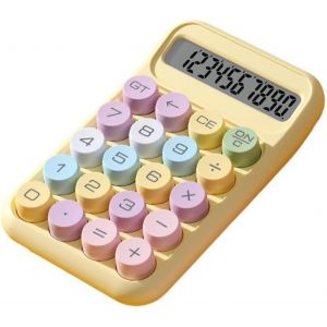 Calculatrice M&eacute;canique &agrave; Bouton-Poussoir,&eacute;cran LCD &agrave; 10 Chiffres,Calculatrice de Base Portable,Calculatrice de Bonbons Color&eacute;s,Calculatrice de Bureau pour &eacute;tudiant Comptable.[H39] - Neuf