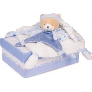 Doudou Ours Petit Chou-Bo&icirc;te Cadeau-Bleu-17 Cm-Id&eacute;e Cadeau de Naissance Gar&ccedil;on-Pour B&eacute;b&eacute;-Garantie Doudou Perdu-DC2716 - Neuf