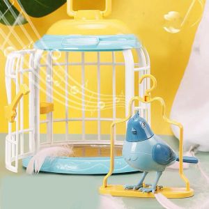 Enfants Cr&eacute;atif Contr&ocirc;le Du Son Induction Simulation Oiseau Cage Jouet Gar&ccedil;on Fille Gift_Blue - Neuf