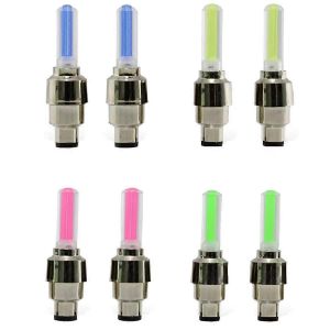 Lumi&egrave;res De Rayons De V&eacute;lo, Lumi&egrave;re Led, Bouchon De Valve De Pneu, Lampe Torche, Accessoires De V&eacute;lo, 8 Pi&egrave;ces - Neuf