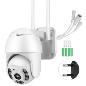Camera dome etanche 8 LED 2,5 pouces 1080P Wifi, vision nocturne, videosurveillance, securite a domicile, 110-240 V (UE) - Neuf
