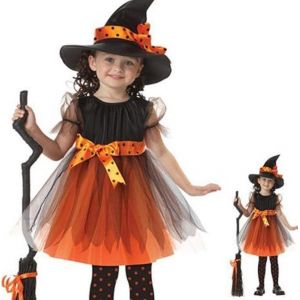 (100 Cm) Costume De Sorcière Pour Enfant - Robe D'halloween Avec Chapeau Et Ceinture Pour Enfants De 2, 4, 6, 8 Et 10 Ans - Neuf