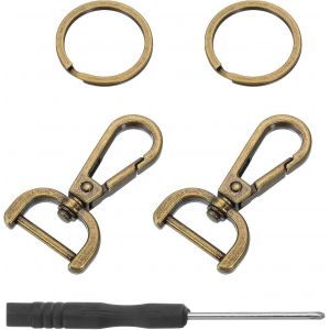 CHECARZHN--NO1-Lot De 4 Mousquetons Amovibles, Anneau En D De 2 Cm Pour Sacs À Main, Fermoirs Mousquetons, Clip Tendance Avec Porte-Clés Et Tournevis, Bronze - Neuf