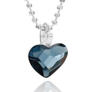 Collier En Argent Avec Pendentif En Cristal En Forme De Coeur Et Chaîne Réglable - Neuf