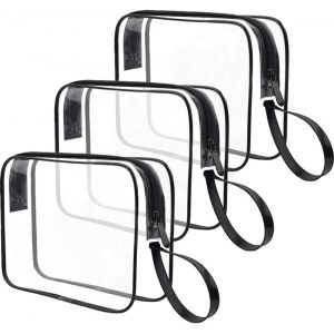 TIANYI-Lot de 3 Trousse de Toilette Transparente, Sac Cosmétique Imperméable pour Homme Femme, TSA Sac de Toilette Avion, Trousse de Maquillage Voyage - Neuf
