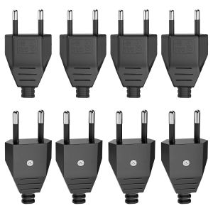 JEXNOVASHOP-8 Pi&egrave;ces Prise Electrique Male, Fiche Male Prise Electrique 250V 2.5A, Prise Male Plate, Fiche Euro Schuko Fiche D'alimentation Domestique D&eacute;corative &agrave; Encastrer ou &agrave; Remplacer, Prise Ele - Neuf
