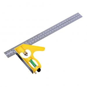 Ensemble d'outils de mesure : r&egrave;gle d'angle et rapporteur en acier inoxydable - Neuf