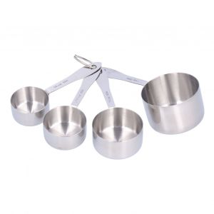 Hjlian Lot De 4 Tasses A Mesurer En Acier Inoxydable, Cuilleres A Mesurer De Cuisine Avec Echelle Pour Farine, Lait En Poudre, Assaisonnement - Neuf