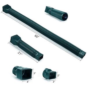 Adaptateur d'extension de descente pluviale, 2 tuyaux souples r&eacute;sistants &agrave; la corrosion pour goutti&egrave;re, transfert d'eau domestique 1 personne - Neuf