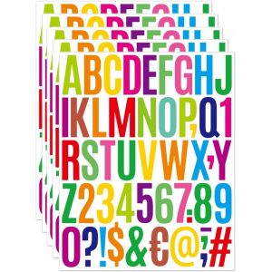 Lot De 250 Lettres Et Chiffres Autocollants De 5,1 Cm, 5 Feuilles De L'alphabet À Coller Sur Tableau D'affichage, Scrapbooking, Boîte Aux Lettres, Maison, Porte, Scrapbooking, Mur - Neuf