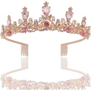Tzf-Diad&egrave;mes Pour Filles Cristal Tiara Perle Princesse Costume Couronne Bandeau Concours Fleur Mariage Coiffure Cosplay, Anniversaire, C&eacute;l&eacute;bration, Jour De F&ecirc;te, Cadeau De F&ecirc;te - Neuf
