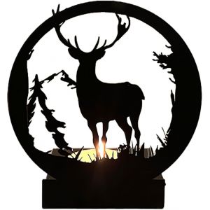 Rennes porte-Bougies &agrave; R&eacute;chaud, Cr&eacute;atrice de Black Metal Elk Chandelier, Cr&eacute;atif, D&eacute;coration, Maison de Vacances, centre de table, D&eacute;corations de No&euml;l, - Neuf