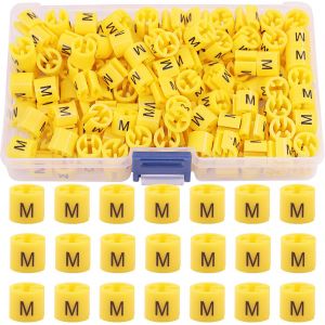 Lot de 150 cintres en plastique avec code couleur pour cintres en fil m&eacute;tallique avec bo&icirc;te de rangement - Jaunes - Tailles M - Neuf