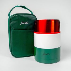 Kgabery-Thermos Alimentaire Acier Inoxydable,Boites Isotherme Chaud 750ml,Lunch Box Sans Bpa,Mug,Sac Voyage Pour Repas Chaud,Café,Soupe À Emporter (Drapeau Italie Green,White,Red) - Neuf