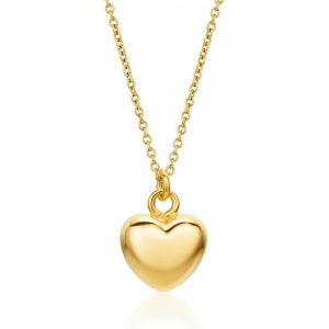 Collier Femme, Collier Argent 925/ Plaqué Or 18 K, Collier Coeur, Chaîne Ancre Pendentif Coeur, Chaine Argent Femme, Bijoux Hypoallergéniques & Fait Main En Italie, Boite À Bijoux Incluse - Neuf